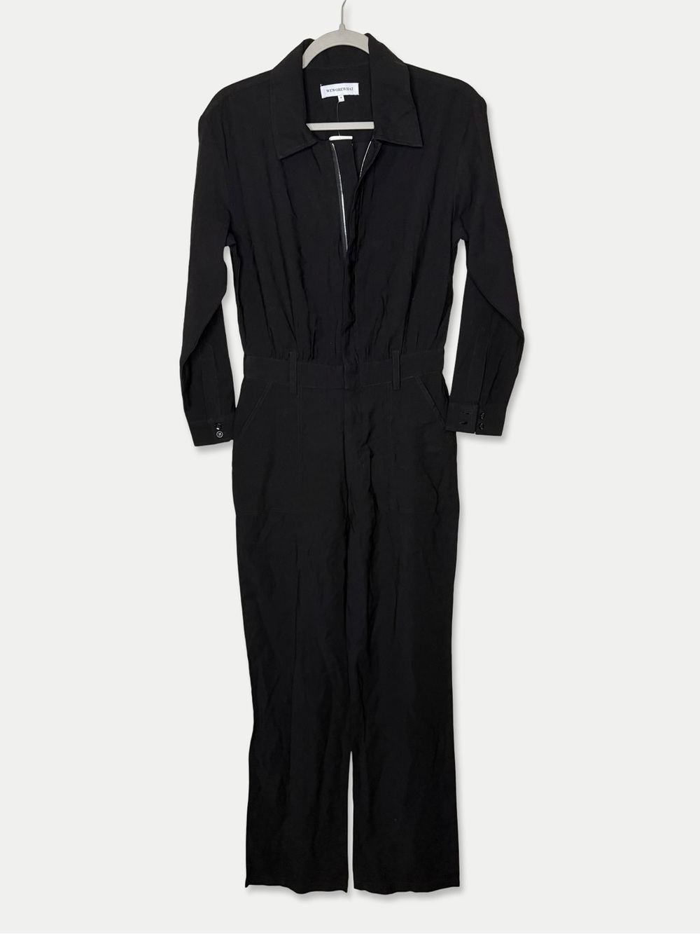 WeWoreWhat Black Utility Jumpsuit Size M NWT Long Sleeve Boiler Suit